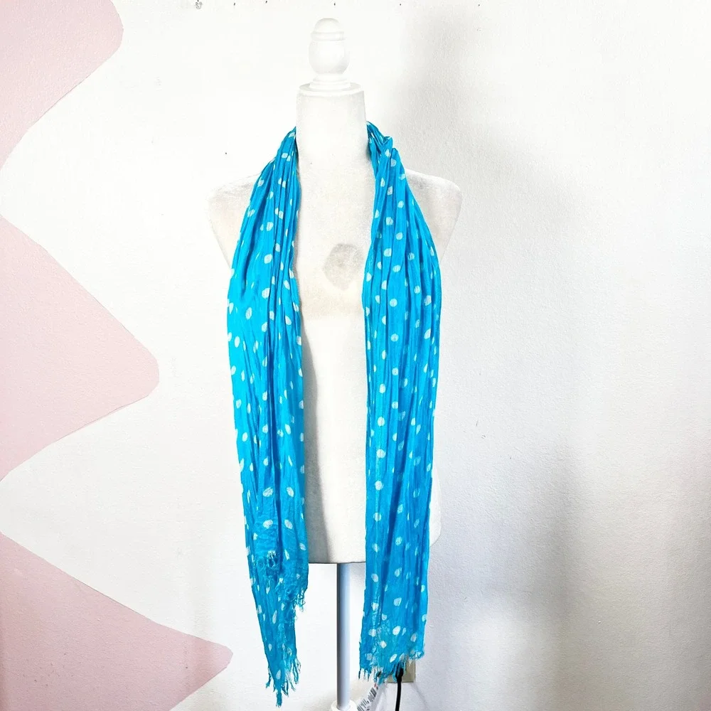 Lulu Guinness Blue Polka Dot Scarf Retro Twee Y2K
